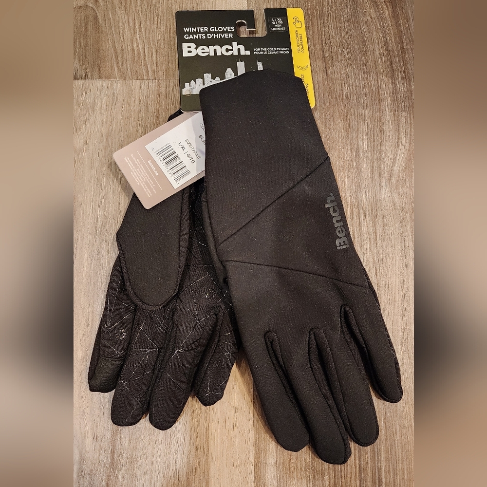 New Bench Sleek Black Winter Gloves